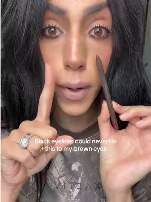 If you have brown eyes, this is your sign to swap black liner for burgundy 🍷 @Persona Cosmetics new Barolo shade makes them pop in the prettiest way. #personacosmetics #eyelinerhack #burgundyeyeliner #browneyes #TikTokshopbacktoschool 