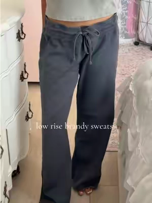 and i cut them since they’re raw hem! literally so convenient 🩶✨ #brandymelville #lowrise #sweatpants #TikTokshopbacktoschool #tiktokshopcreatorpicks 