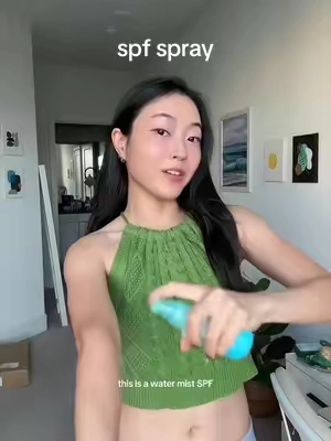 Japanese face & body spf spray that's transparent, hydrating, and not sticky!! 😮‍💨☀️ #spf #sunscreen #sunscreenspray #spfspray #TikTokshopbacktoschool 