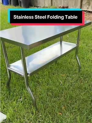 Because it’s labeled as a “food prep commercial table” it’s WAY cheaper than buying off a tool truck.  VEVOR Stainless Steel Folding Table - 48” x 24” - 300lb Capacity  #mechanic #mobilemechanic #cardetailing #foldingtable #tools 