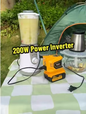 Compact 200W Inverter - Compatible with Your Dewalt 20V Battery 🔋 Check The Orange Cart Below.🔌✨#ecarke #inverter #powerinverter #dewalt #TikTokshopbacktoschool 