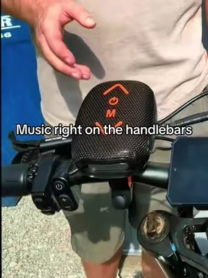Screws right onto the handlebars and gets plenty loud. Pretty slick setup if you like having some music going while you ride. #bluetoothspeaker #bikeaccessories #ebike #bikespeaker #tiktokshop