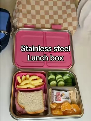 We ditched the plastic bento boxes this year and got these stainless steel ones, great upgrade to send the kids lunches in. 💛 #TikTokshopbacktoschool #bentobox #kidslunch #kidslunchbox #nontoxic @pawtong 