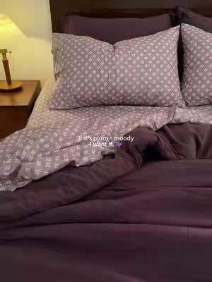 I may be just a little obsessed with this Italian Plum set 🤏🏻💜 Moody plum tones, delicate florals, and side pockets built into the fitted sheet—all in one 7-piece set. #Monbix  #HomeEssentials #TikTokshopbacktoschool #ItalianPlum #ComforterSet   