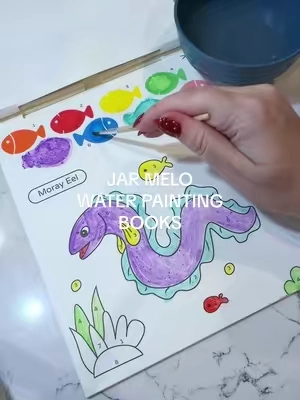 These water painting books are such a fun kids activity, and it has everything that you need (just add water!) 🎨 #toddlercrafts #toddleractivities #screenfreeactivities #toddlerfun #kidactivities @jarmeloofficial 