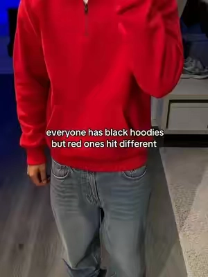 need a color piece #redhoodie #hoodie #mensfashion #streetwear #outfit 