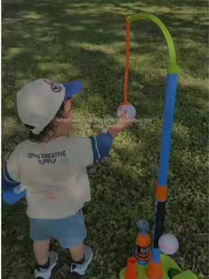 A new backyard favorite ⚾️🥹 He could play with this for hours! #ToddlerActivities #OutdoorToys #ToddlerFun #MomFinds 