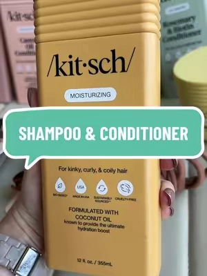 Coconut oil shampoo & conditioner for kinky & curly hair ✨ @Kitsch #shampooandconditioner 