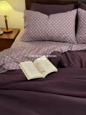 The coziest Italian Plum bedding set—perfect for fall 🍂💜 A complete 7-piece set with delicate floral sheets and side pockets built into the fitted sheet. #Monbix  #HomeEssentials #TikTokshopbacktoschool #bedding #comforterset   