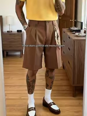 clean fit with no extra effort #dressshorts #tailoredshorts #pleatedshorts #oldmoney #fitcheck