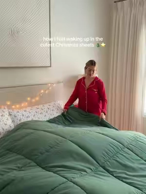 pov: you’re assigned to decorate more than just the tree this year 🎁 #fyp #comforter #christmas #holiday #xmas 