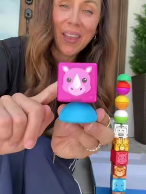 They now make the large magnetic blocks with animals and half circles to work on balancing and fine motor skills. My kids love these.  #finemotorskills #educationaltoys #kids #magneticblocks #toddler 