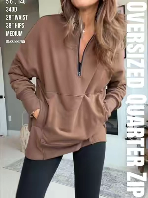 I’m gonna need ALL the colors 🤎🍁🤎 #oversizedtop #quarterzip #fallstyle #casualstyle #cozystyle 