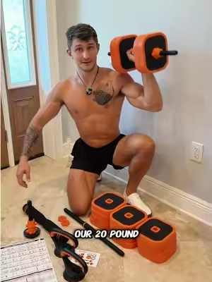 Save money and space with this weight set at home 💪