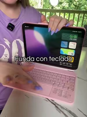 Funda con teclado magnético para !pad con trackpad, retro iluminación y soporte para @pple Pencil #TikTokshopbacktoschool #keyboard #keyboardcase #tabletaccesories #techfinds 