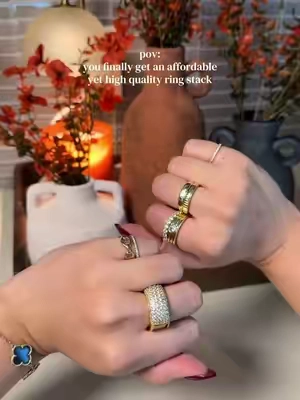 the cutest rings i’ve ever worn #ringstack #jewelery #pavoi #rings #pavoirings 