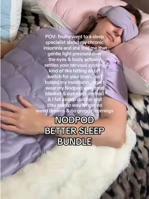 No more waking up feeling like crap from melatonin..the weighted eye mask and weighted blanket that finally helped with my insomnia 😴 #sleeptok #Insomnia #nodpod #TikTokshopbacktoschool #weightedeyemask @Nodpod nodpod weighted blanket and eye mask  