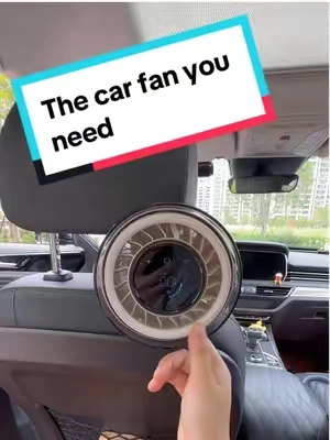 Car fan, powered by a 5000mAh rechargeable battery.  #TikTokshopbacktoschool #TikTokShopSummerSale #coolhill #portblefan #dealsforyoudays 
