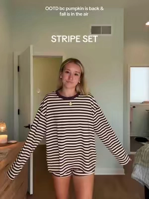 #tiktokshop #tiktokshopfinds #pumpkinseason #falloutfit #stripedset 