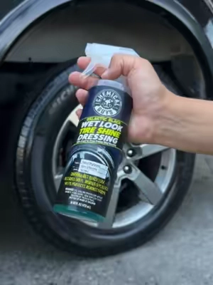 Enhance the look of your tires within seconds using Galactic Black Wet Look Tire Shine!!! #ChemicalGuys #AutoCare #ShinyCar #howto