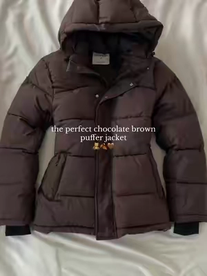& other colors available! 🧸🤎 #pufferjacket #fallfashion #falloutfits #TikTokshopbacktoschool #winter chocolate brown affordable puffer jacket fall winter outfit inspo ideas neutral chic