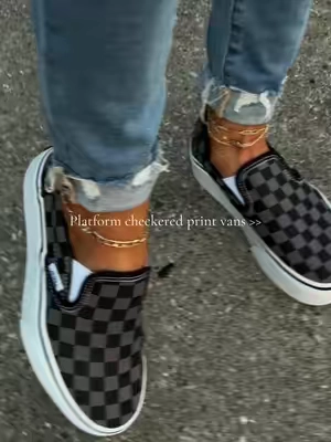 Platform checkered @vans are always a need👌🏼🔥 #vans #vansslipon #TikTokshopbacktoschool 