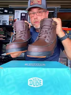 HEYDUDE Bradley Work CT Leather Men’s Comfortable Slip On Boots #mensshoes #mensboots #heydude #RoysRealReviews 