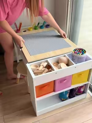 Multifunctional AND affordable kids craft table — the best purchase a mama could make💗🖍️✨ My toddler has been here since we got it! 