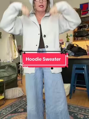 The everything in one 1️⃣ sweater! Hoodie vneck buttondown sweater #hoodiesweater #vnecksweater #TikTokshopbacktoschool #tiktokshopcreatorpick 