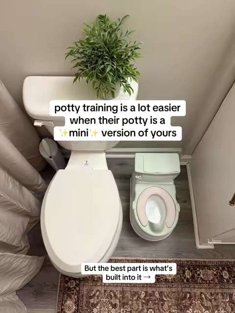 Potty training feels a whole lot less intimidating when they have a potty that looks just like yours 🥹🚽 The Jool Baby Real Feel Potty gives them their own little setup now, then helps make the transition to the big potty easier when they’re ready 🙌 #JoolDreamTeam #PottyTraining #ToddlerPotty #PottyTrainingTips #toddlermom 