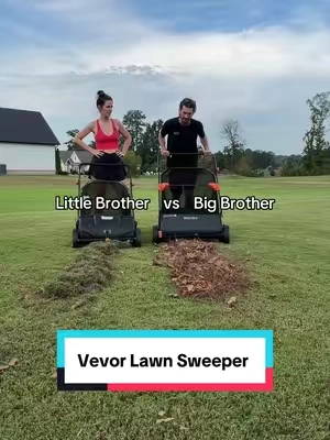 The VEVOR lawn sweeper is a must have for year round yardwork! #lawnsweeper #yardwork #lawncare #landscape #tiktokshopcreatorpicks 