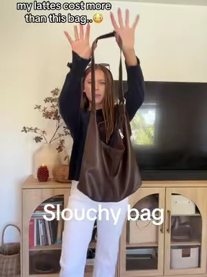 who the HECK priced this..☕️🍂👢🧺👝🧦☁️ #closetstaples #fallbag #bag #slouchybag #falloutfits 