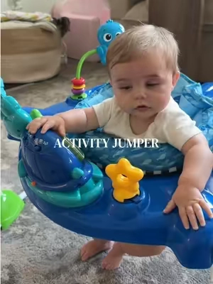 Activity jumpers are the only way I find peace and sanity to get anything done #activityjumper #babyjumper #babymusthaves #babyregistrymusthaves 