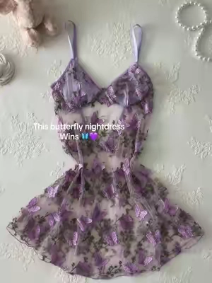 Sooo beautiful!!! This butterfly nightdress wins #dress #nightgown #minidress #TikTokshopbacktoschool #spotlightfinds 