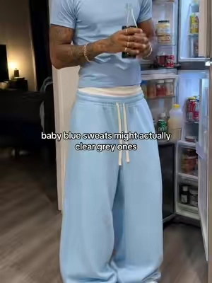 yeah i said it #sweatpants #bluepants #baggypants #streetwear #fitcheck 