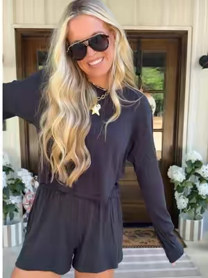This is my 3rd pajama set from Hanes and they just keep getting better! Obsessed with the ribbed details on these pjs! #tiktokshopcreatorpicks #TikTokshopbacktoschool #hanes #pjset #fallpajamas 