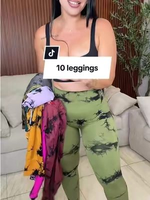 QGU Women's Assorted Tie Dye Leggings 10-Pack, High-Waist Stretchy Compression Pants with Tummy Control & Butt Lift, Sporty Chic Biking Activewear for Workout, Running, Travel (Workout Outfit Inspo) ##tiktikshopcreatorpicks##TikTokshopbacktoschool##leggings##sportswear##tummycontrolleggingss