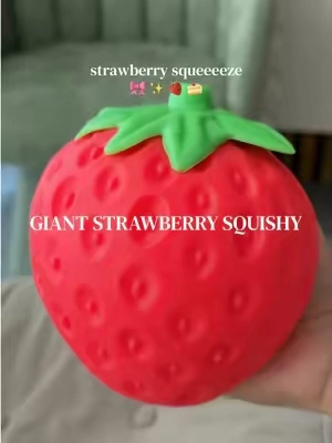 if you still don’t have a strawberry squishy - this is your sign! 🍓🍰🎀 #strawberrysquishy #squishyasmr #squishycollection #musthavesquishies #giantsquishy 