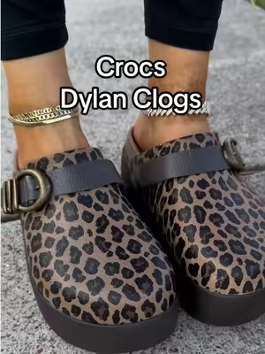 Crocs leopard Dylan clogs are so dang cute!! Excuse my bad self tan btw hahaha #crocs #crocsdylan #dylancrocs #crocsdylanclogs #crocsnewarrivals 