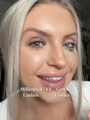 Gen X lashes VS Millennial lashes ✨ @keyyou_foryou_ @keyyoulashlive #lashes #lashclusters #mascara #millennial #genz 