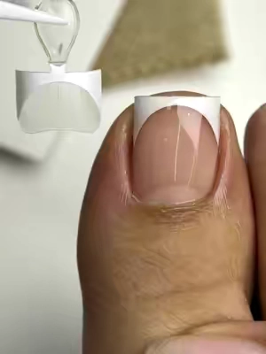 Would you rock this modern French? 🔥TY #fyp #nail #pressonnails #TikTokshopbacktoschool #toenail 