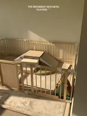 Budget friendly and you don’t have to sacrifice your aesthetic 🤎 #Baby #BabyPlay #Playpen #BabyRegistry #Toddler 