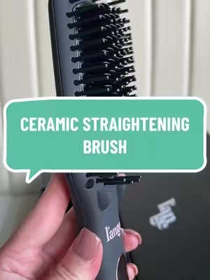 If you have thick curly hair, you should be using a ceramic straightening brush @langehair #straighteningbrush #ceramicbrush #hairstraightener 