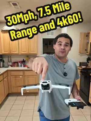 30mph 7.5 mile range and does 4k video and 8k Photo! With auto track collision avoidance and 40 minutes of run time! #drone #drones #droneshot #TikTokshopbacktoschool #backtoschool 