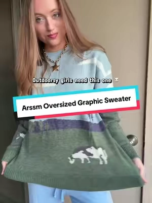 Such a cute relaxed knit for fall trips, cabin weekends, and everyday cozy outfits. #Arssm #FallSweater #OutdoorsyStyle #CozyFallOutfit #TikTokshopbacktoschool 