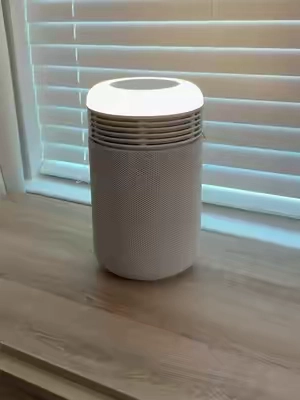 This has cleaned up all the space on my night stand, and now it’s so minimal #blueair #airpurifier #soundmachine #alarmclock #fan 