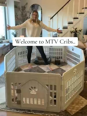 If you need a puppy playpen, this one is HUGE. It would also be great for guinea pigs or rabbits. No-tool assembly and super easy to set up and take down. #puppyplaypen #puppylife #petplaypen #petowners #tiktokshopcreatorpicks 