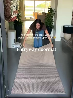 Traps the dirt at the door so I’m not chasing it through the house all day. 🙌🏼 #HomeFinds #Doormat #CleanHome #EntrywayIdeas #HomeEssentials