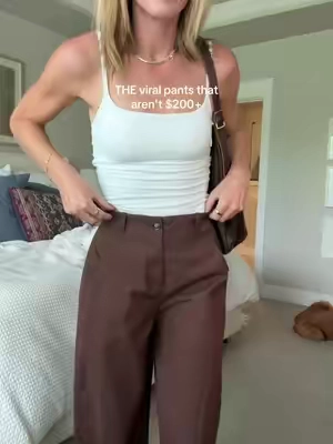 Cotton linen pants of my dreams 🤎✨ fall fit on repeat.