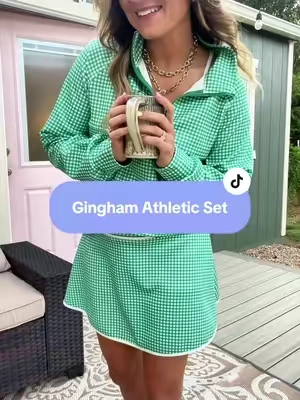 Love this gingham athletic skort set! It looks and feels expensive! @Fisoew Fashion 